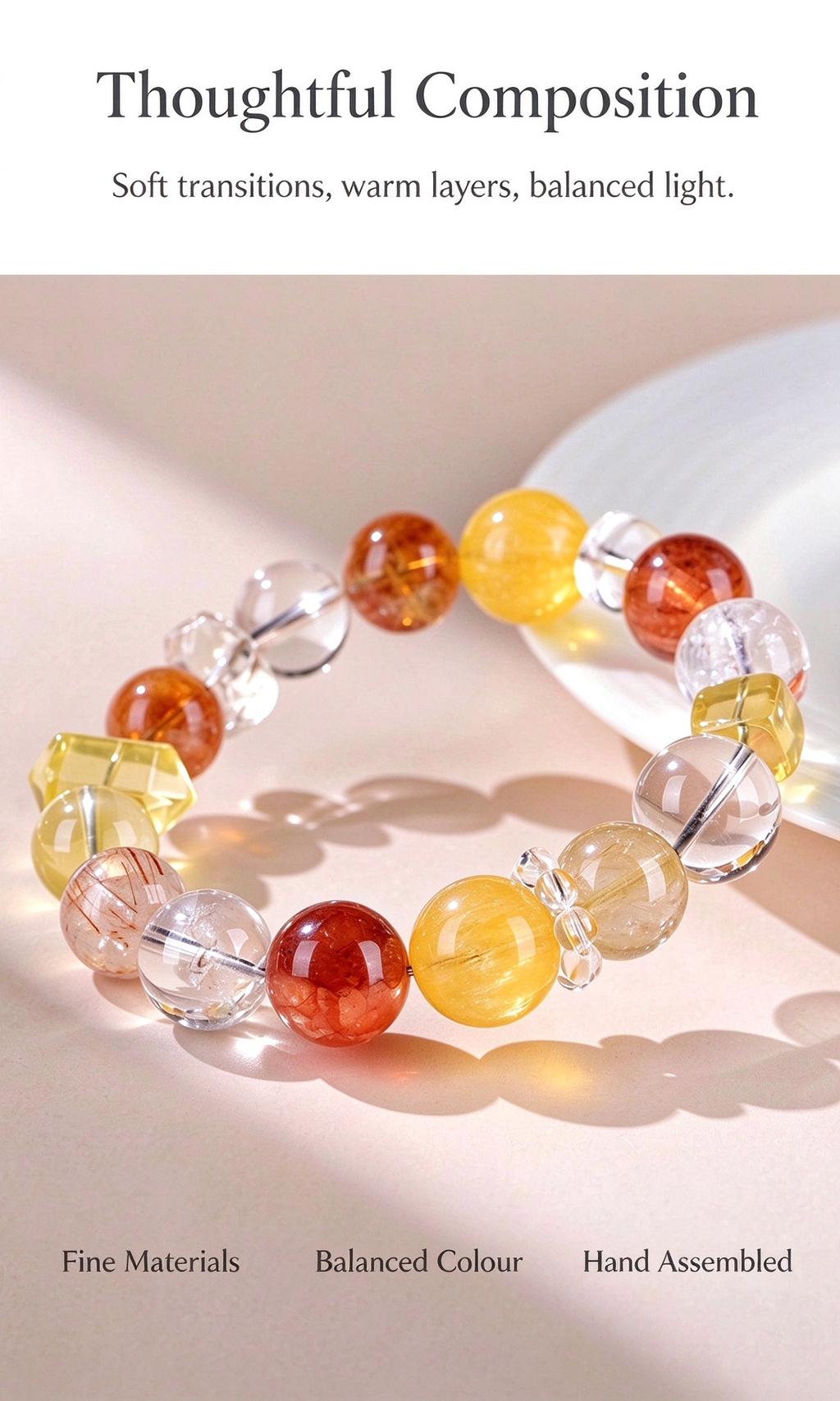 FAITH Radiance | Citrine & Gold Rutile Beaded Bracelet