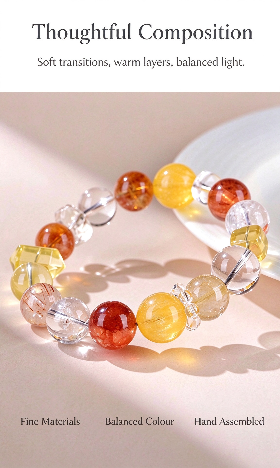 FAITH Radiance | Citrine & Gold Rutile Beaded Bracelet