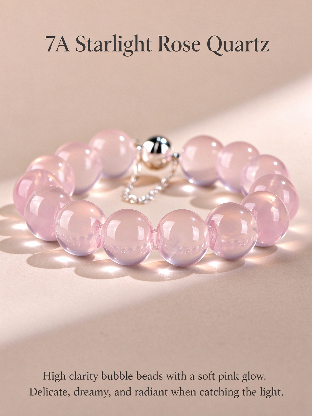 FAITH Cherish | Star Rose Quartz Beaded Bracelet