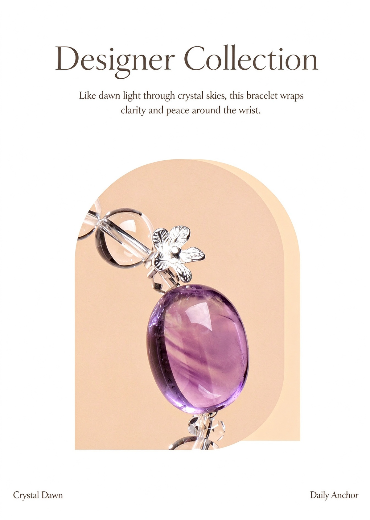 FAITH Aura | Amethyst & Clear Quartz Beaded Bracelet