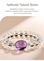 FAITH Aura | Amethyst & Clear Quartz Beaded Bracelet