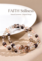 FAITH Stillness | Smoky Quartz & Agarwood Double-Wrap Bracelet