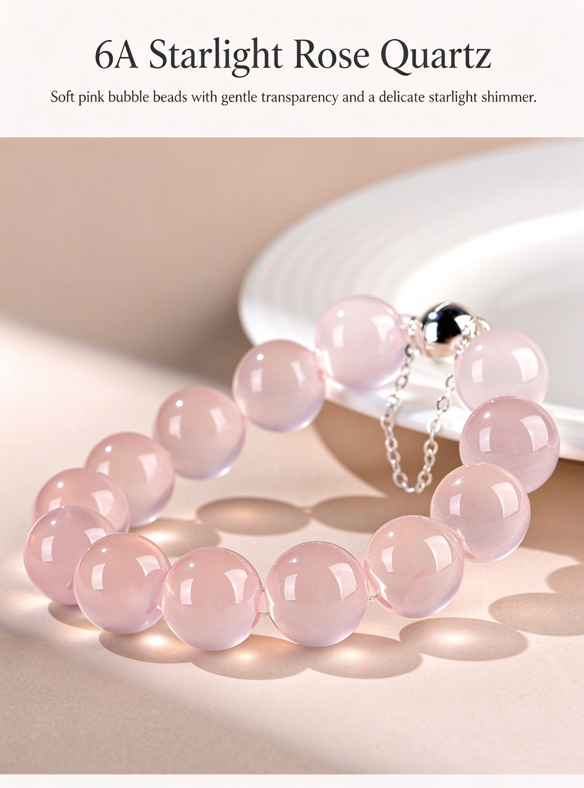 FAITH Cherish | Star Rose Quartz Beaded Bracelet