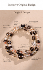 FAITH Stillness | Smoky Quartz & Agarwood Double-Wrap Bracelet