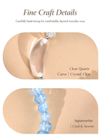 FAITH Whisper | Aquamarine & Clear Quartz Beaded Bracelet
