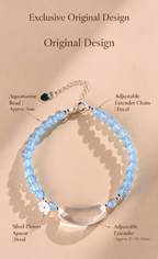 FAITH Whisper | Aquamarine & Clear Quartz Beaded Bracelet