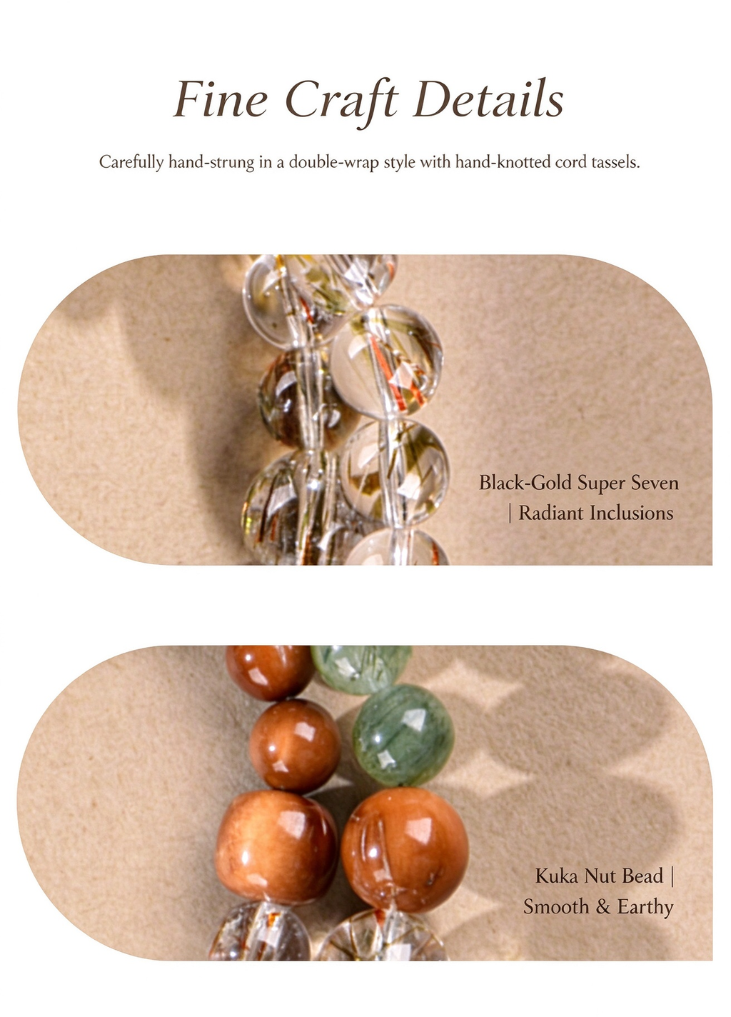 FAITH Sylvan | Super Seven & Botanical Kuka Double-Wrap Bracelet