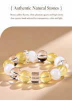 FAITH Lumina | Yellow Fluorite & White Phantom Quartz Bracelet