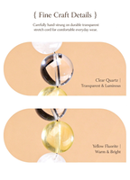 FAITH Lumina | Yellow Fluorite & White Phantom Quartz Bracelet
