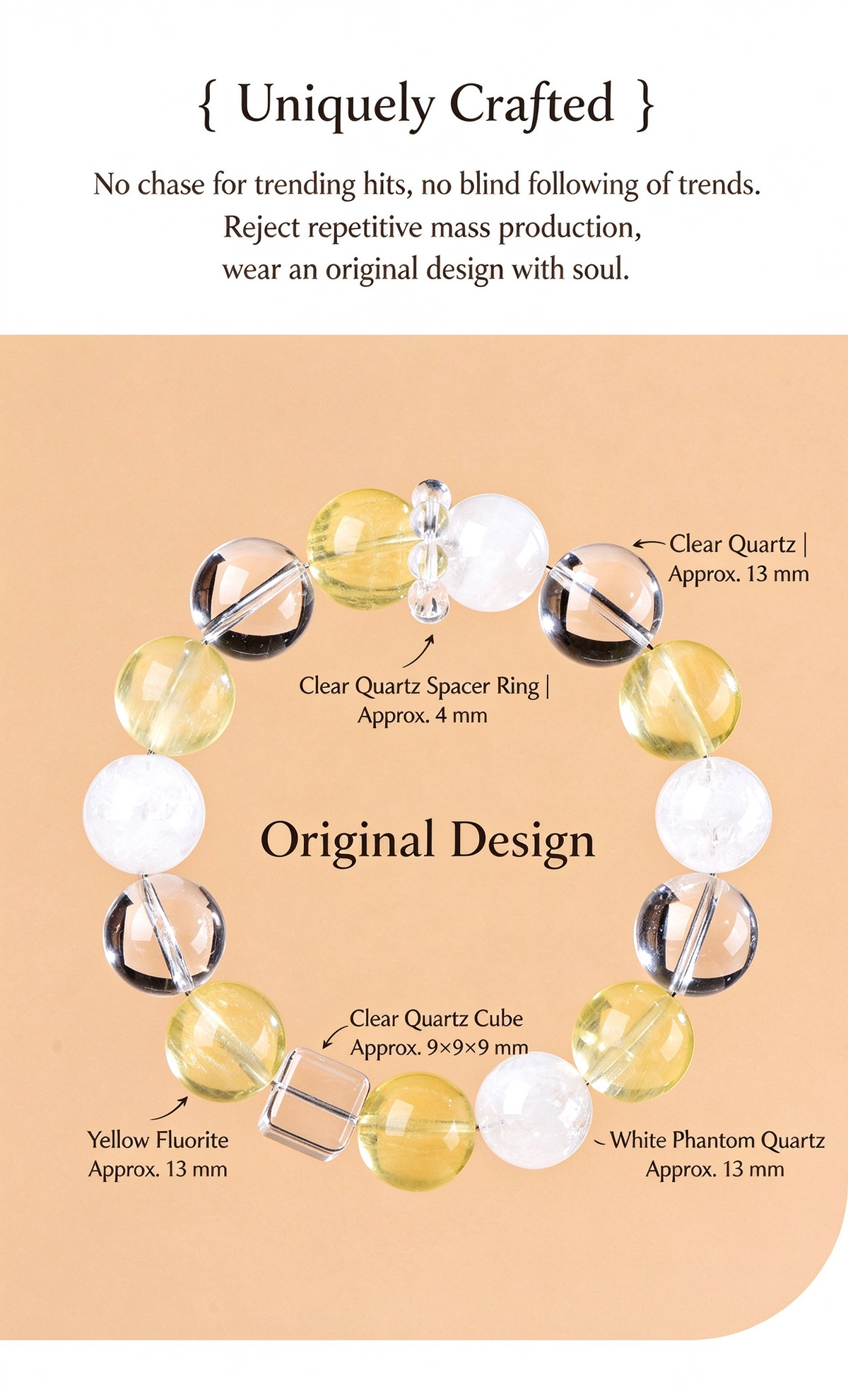 FAITH Lumina | Yellow Fluorite & White Phantom Quartz Bracelet