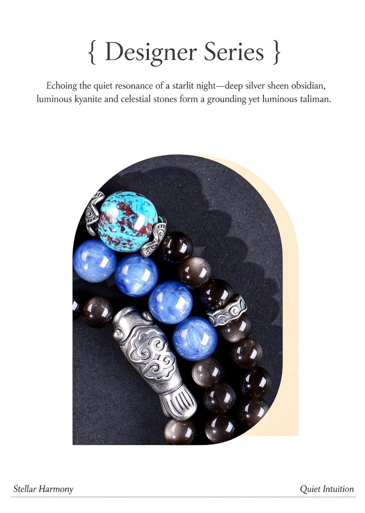 FAITH Nocturne | Convertible Beaded Wrap Bracelet & Necklace