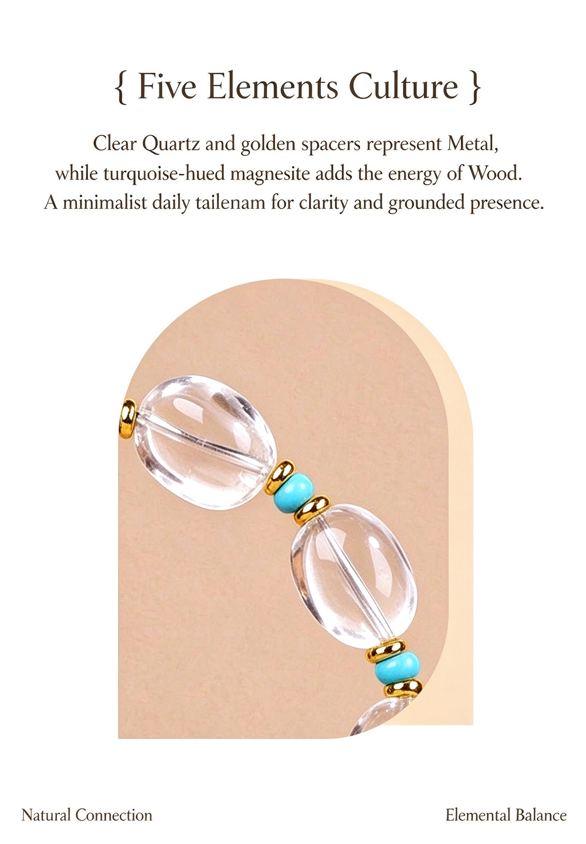 FAITH Celeste | Clear Quartz & Magnesite Beaded Bracelet