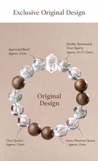 FAITH Verdant | Green Phantom Quartz & Agarwood Beaded Bracelet