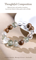 FAITH Verdant | Green Phantom Quartz & Agarwood Beaded Bracelet