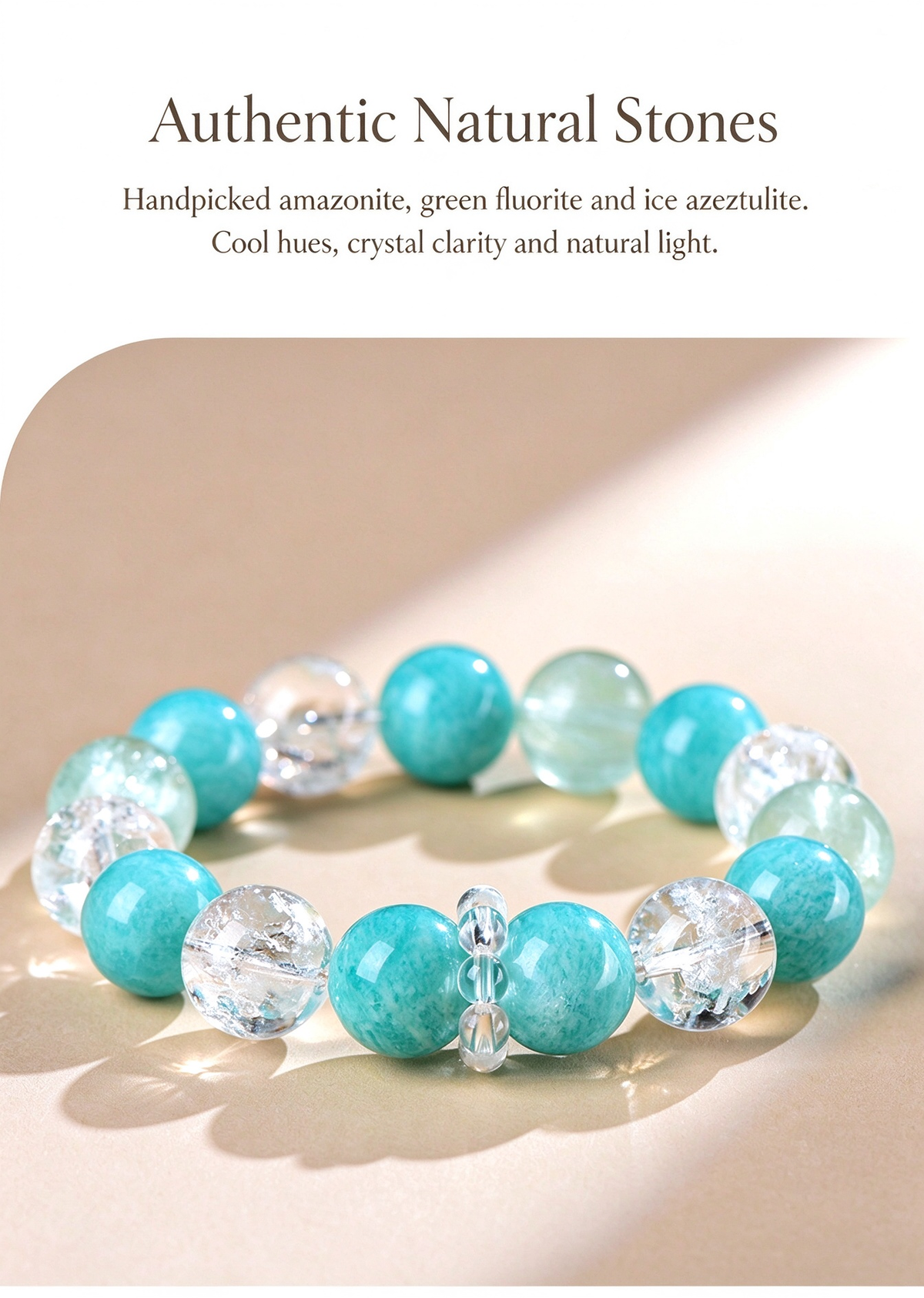 FAITH Glacia | Amazonite & Green Fluorite Beaded Bracelet