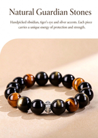 FAITH Harmony | Obsidian & Golden Quartz Couple's Beaded Bracelet