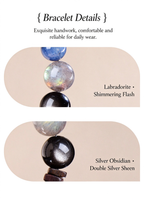 FAITH Twilight | Labradorite & Silver Obsidian Beaded Bracelet