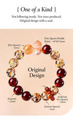 FAITH Ember | Garnet & Fire Quartz Beaded Bracelet