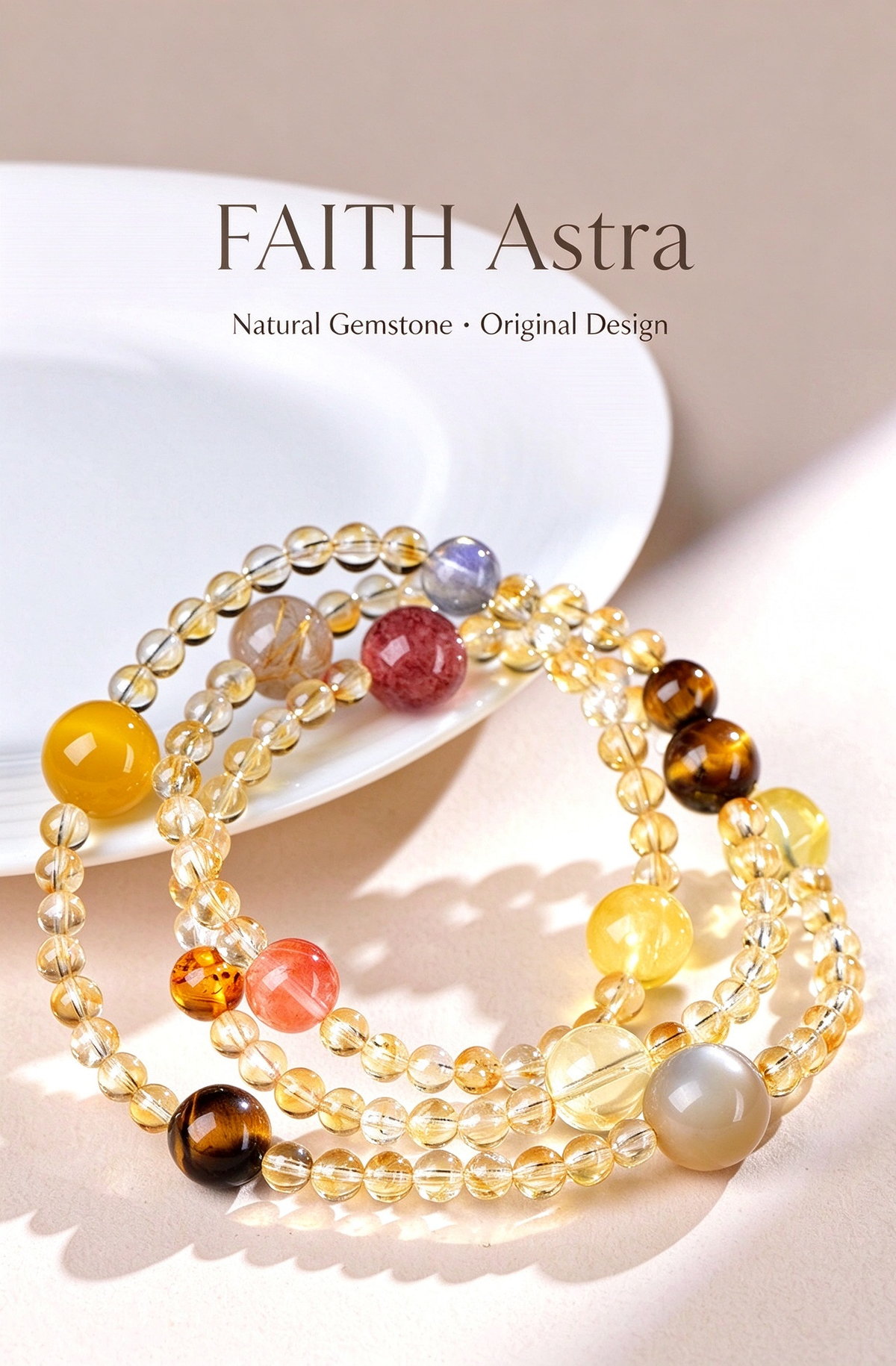 FAITH Astra | Citrine & Multi-Mineral Beaded Bracelet