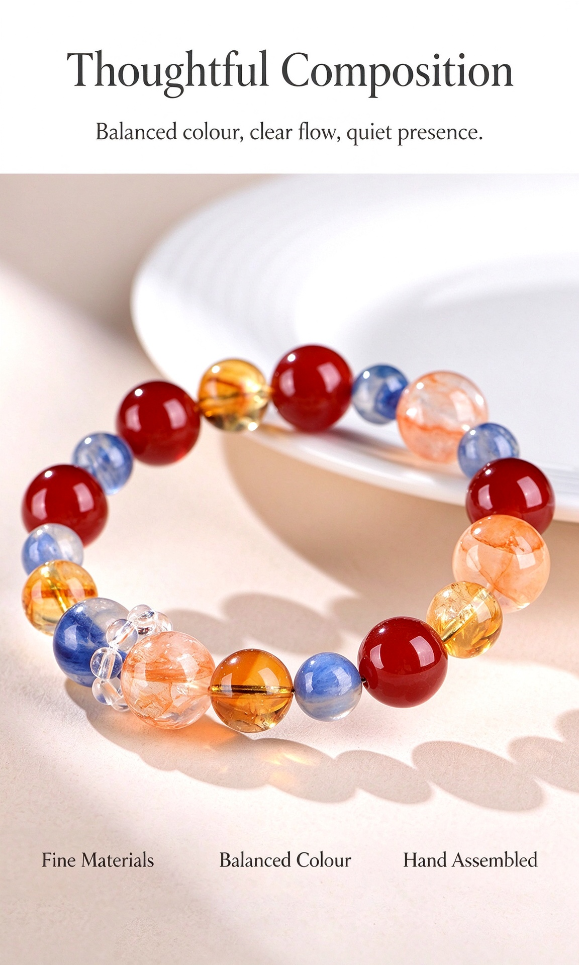 FAITH Mirage | Red Agate & Kyanite Beaded Bracelet