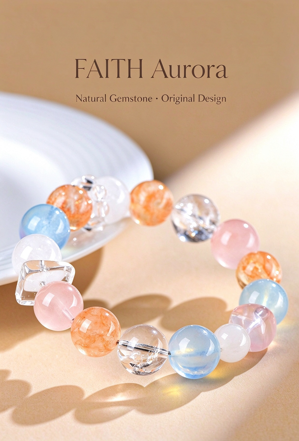FAITH Aurora | Pastel Multi-Mineral Beaded Bracelet