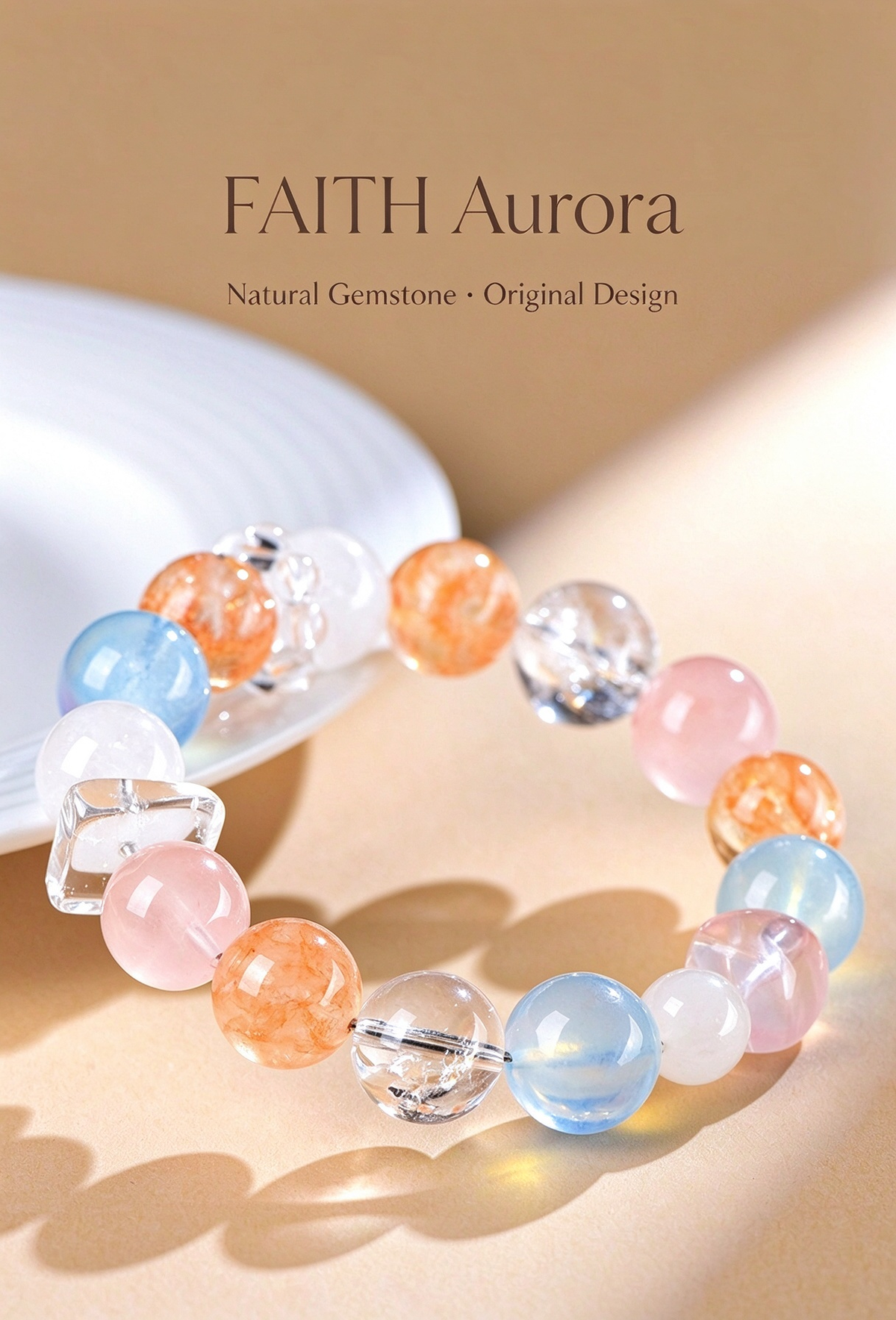 FAITH Aurora | Pastel Multi-Mineral Beaded Bracelet