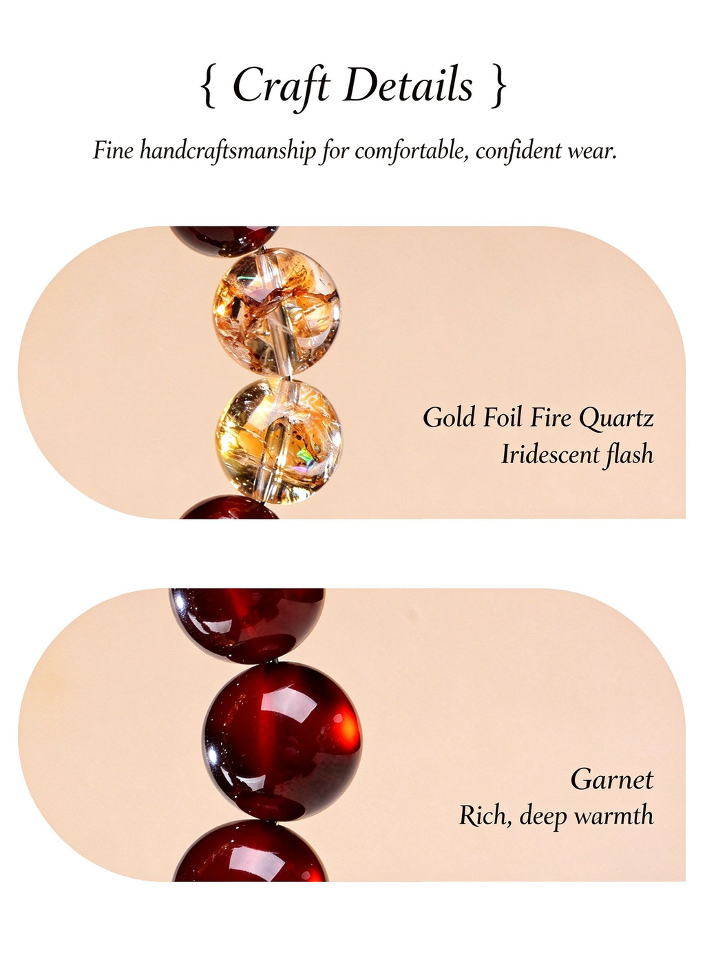 FAITH Ember | Garnet & Fire Quartz Beaded Bracelet