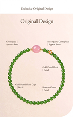 FAITH Blossom | Rose Quartz & Green Nephrite Beaded Bracelet