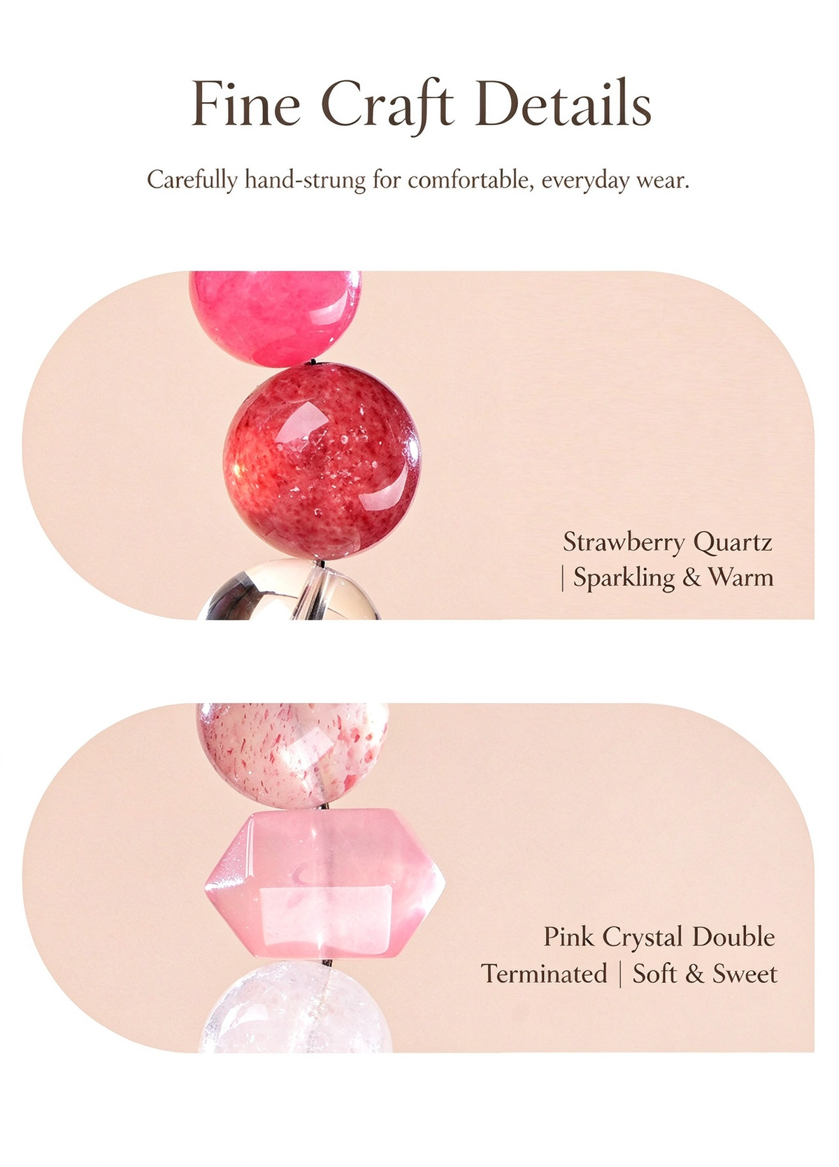 FAITH Allure | Strawberry Quartz & Rhodonite Beaded Bracelet