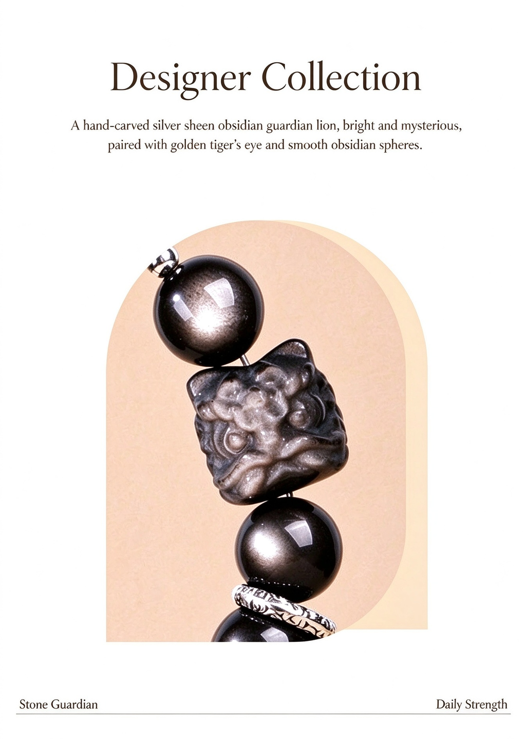 FAITH Sentinel | Silver Sheen Obsidian & Tiger’s Eye Beaded Bracelet