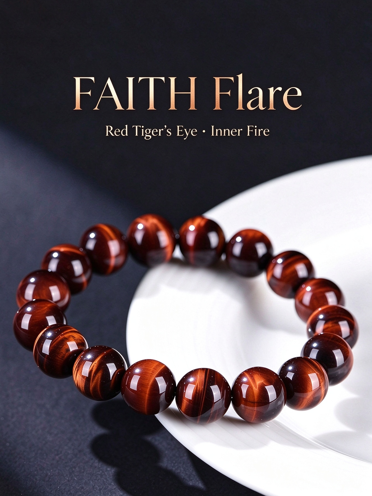 FAITH Flare | Red Tiger’s Eye Beaded Bracelet