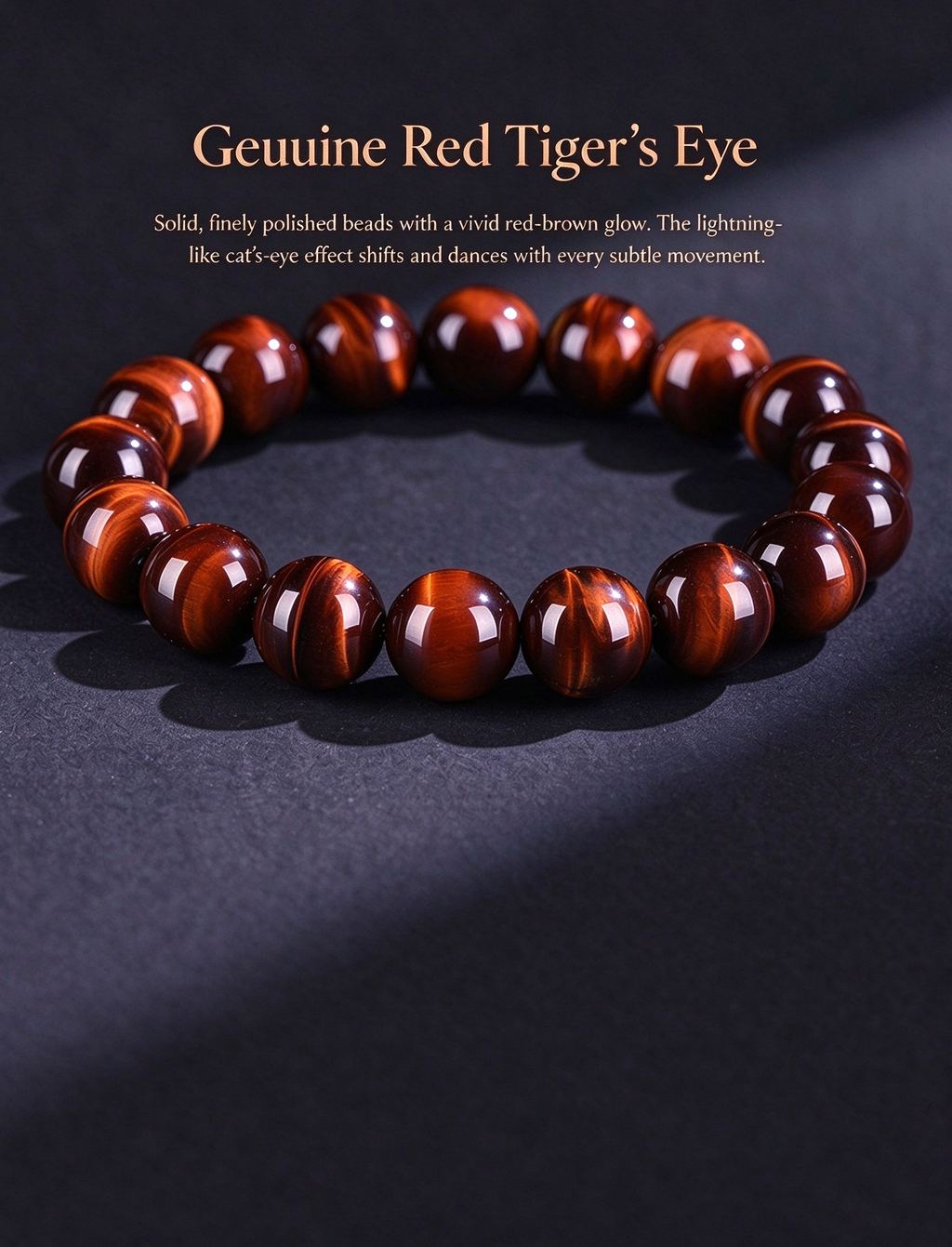 FAITH Flare | Red Tiger’s Eye Beaded Bracelet