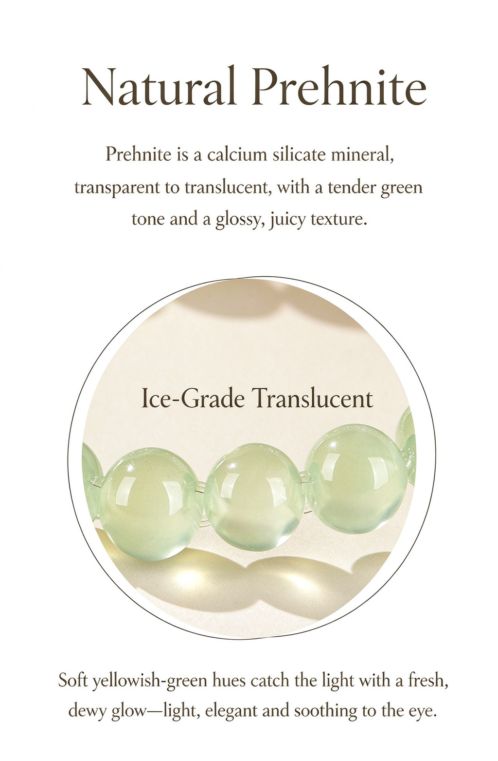 FAITH Oasis | Natural Prehnite Bubble Beaded Bracelet