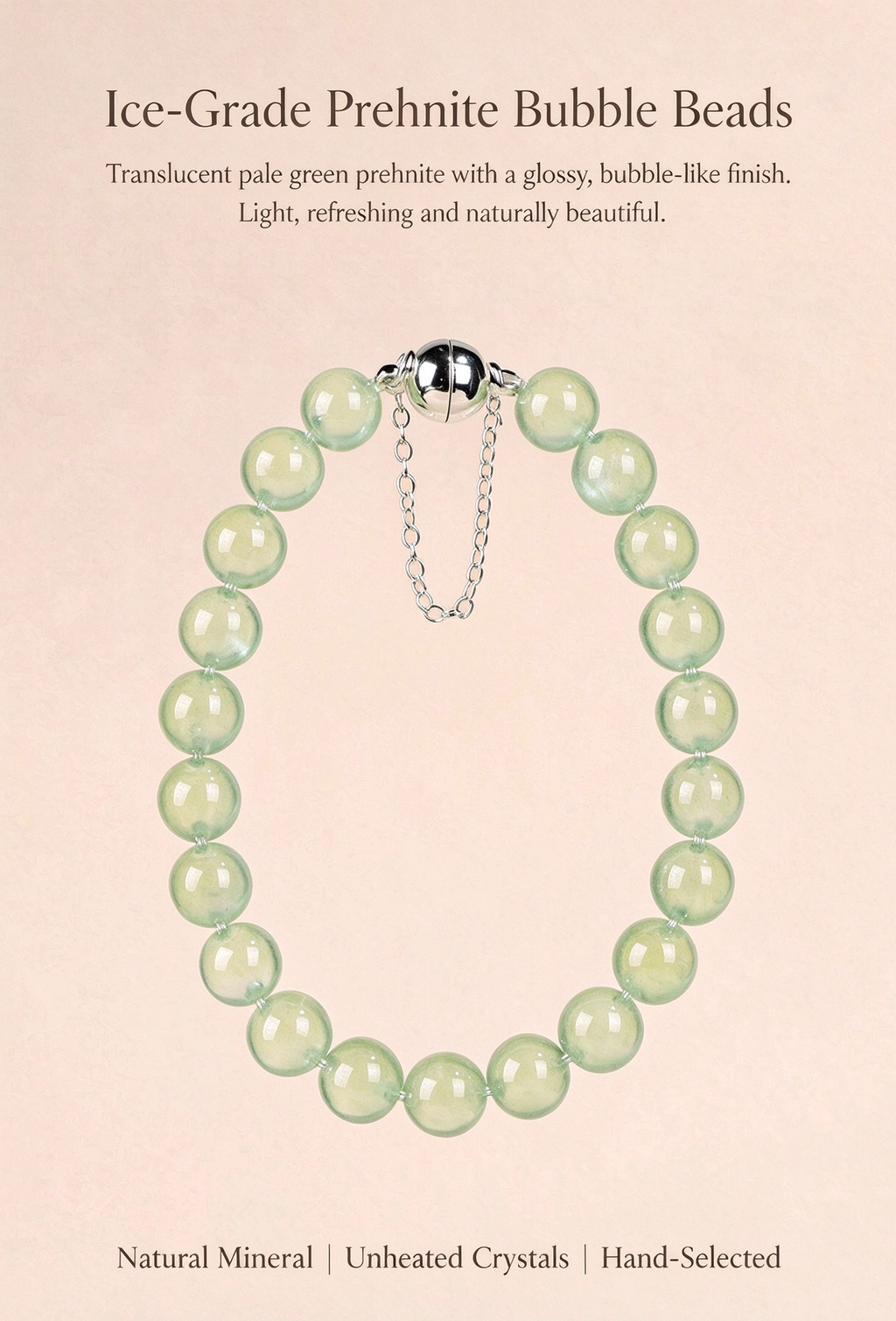 FAITH Oasis | Natural Prehnite Bubble Beaded Bracelet