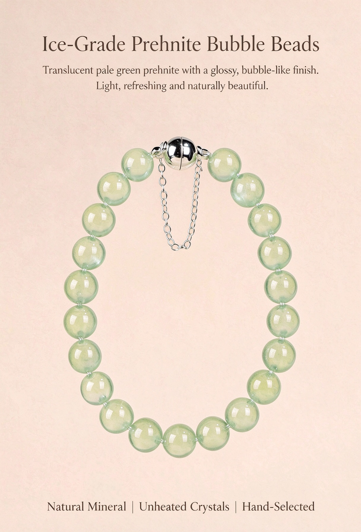 FAITH Oasis | Natural Prehnite Bubble Beaded Bracelet