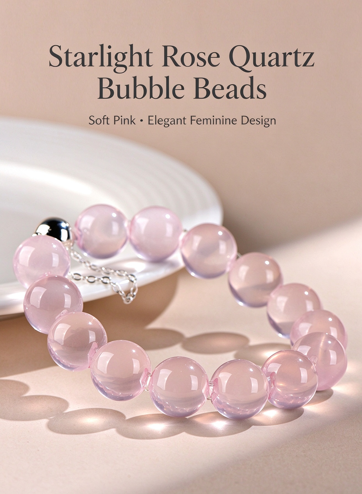 FAITH Cherish | Star Rose Quartz Beaded Bracelet