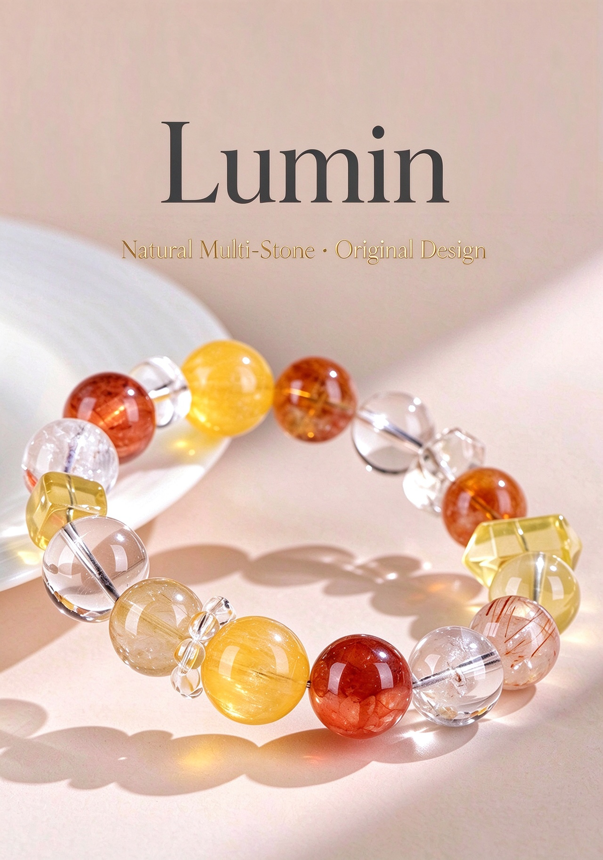 FAITH Radiance | Citrine & Gold Rutile Beaded Bracelet