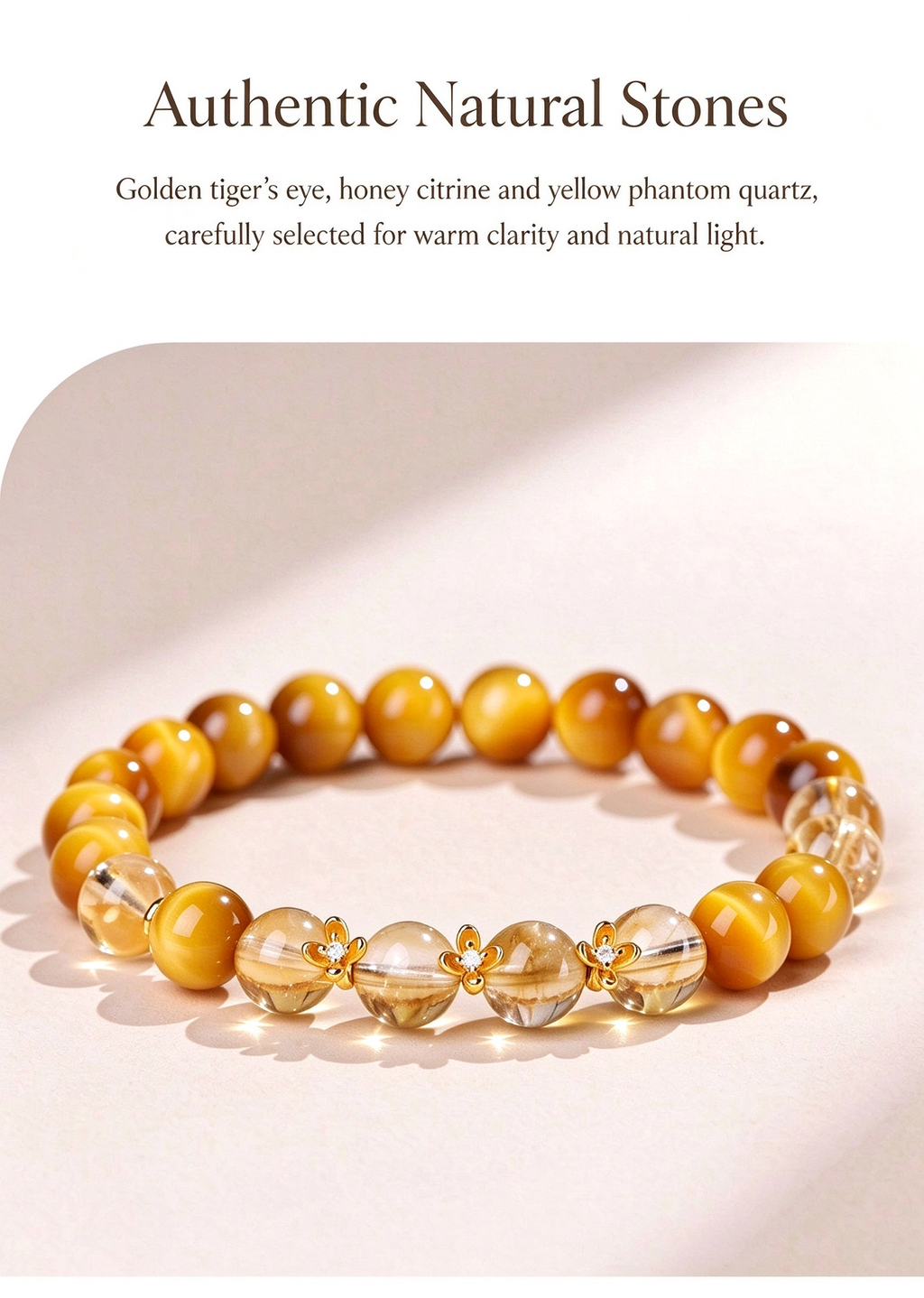 FAITH Flourish | Golden Tiger's Eye & Citrine Beaded Bracelet
