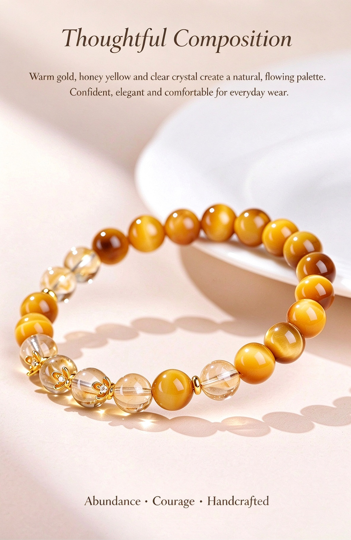 FAITH Flourish | Golden Tiger's Eye & Citrine Beaded Bracelet