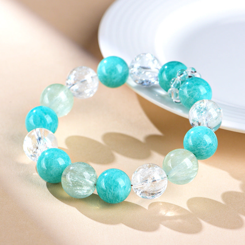 FAITH Glacia | Amazonite & Green Fluorite Beaded Bracelet