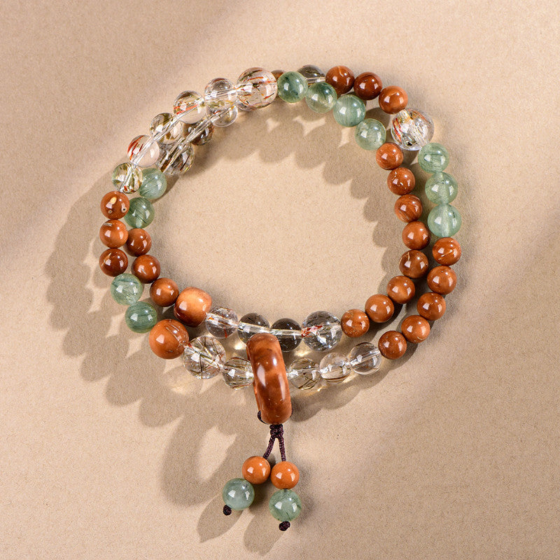 FAITH Sylvan | Super Seven & Botanical Kuka Double-Wrap Bracelet