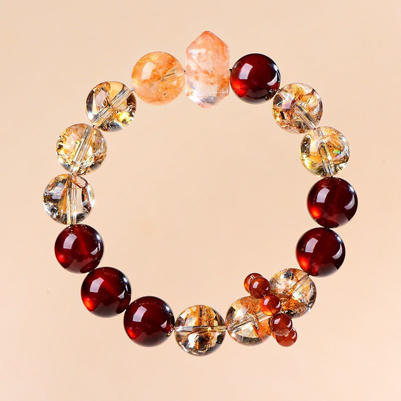 FAITH Ember | Garnet & Fire Quartz Beaded Bracelet