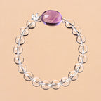 FAITH Aura | Amethyst & Clear Quartz Beaded Bracelet