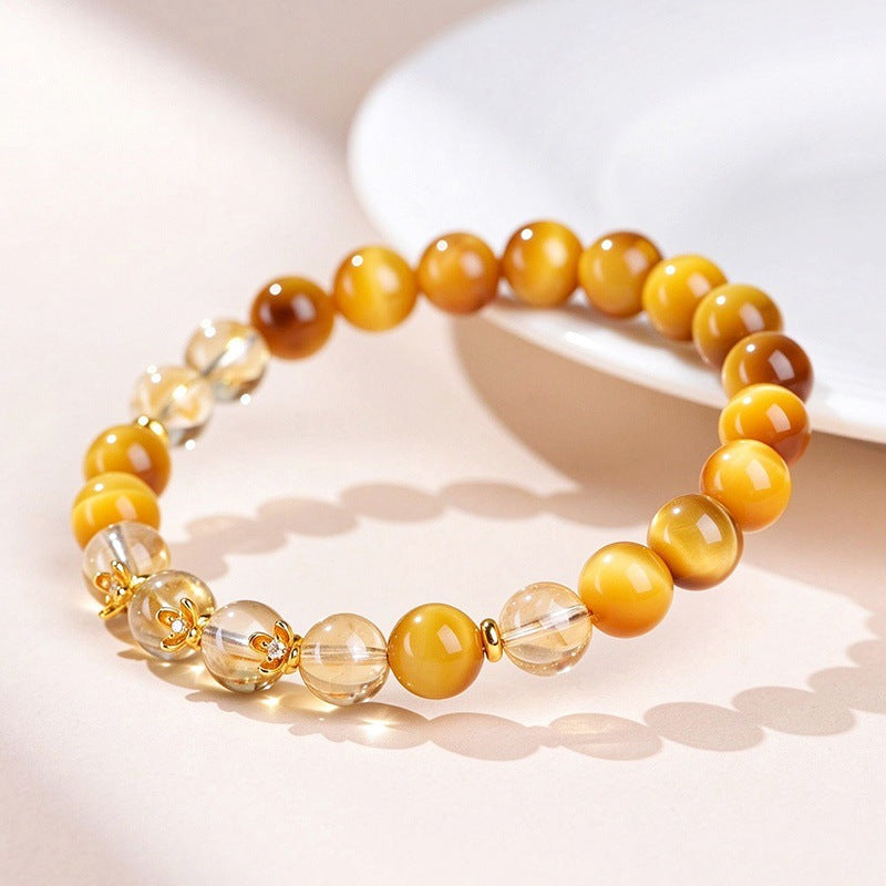 FAITH Flourish | Golden Tiger's Eye & Citrine Beaded Bracelet