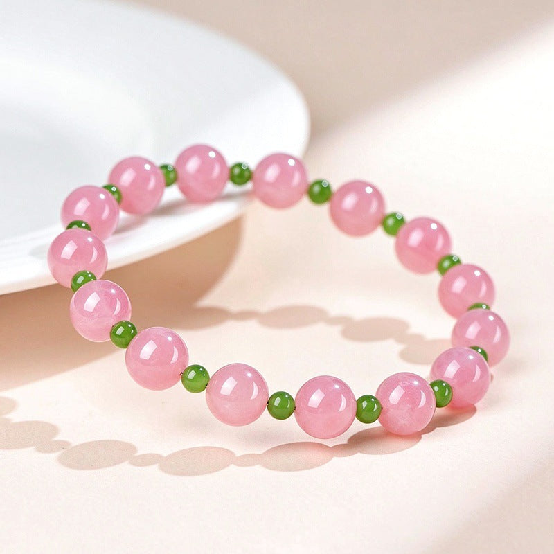 FAITH Blossom | Rose Quartz & Green Nephrite Beaded Bracelet