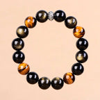 FAITH Harmony | Obsidian & Golden Quartz Couple's Beaded Bracelet