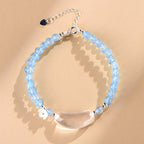 FAITH Whisper | Aquamarine & Clear Quartz Beaded Bracelet