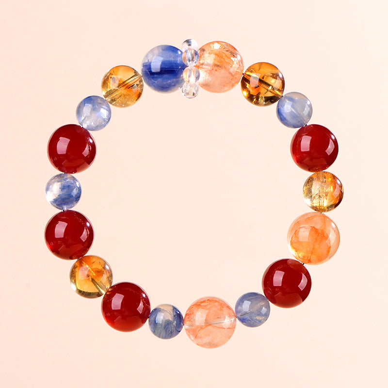 FAITH Mirage | Red Agate & Kyanite Beaded Bracelet