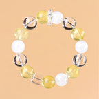 FAITH Lumina | Yellow Fluorite & White Phantom Quartz Bracelet