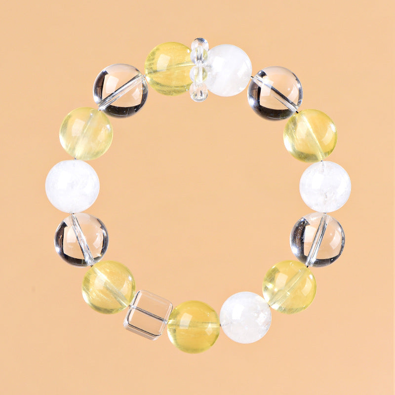 FAITH Lumina | Yellow Fluorite & White Phantom Quartz Bracelet